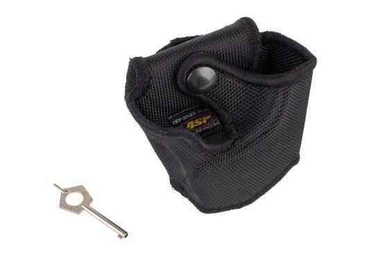 ASP Investigator Handcuff Case in Ballistic easily snaps onto non-duty belts and includes an ASP handcuff key